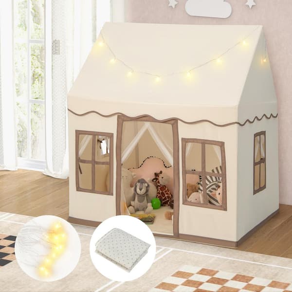 Watnature Kids Play Tent with LED Lights, Princess Castle Tent, Hexagon Large Playhouse Toys for Children IndoorandOutdoor