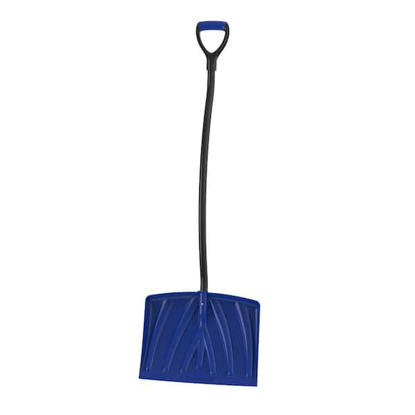 48 in. Steel Ribbed Handle with Poly Blade Ergonomic Snow Shovel
