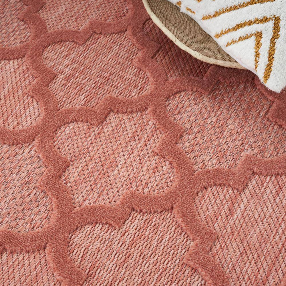 Coral Charm 6' x 9' Trellis Pattern Easy-Care Outdoor Rug