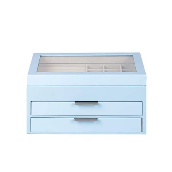 Powder Blue Lift Top 2 Drawer Jewelry Box