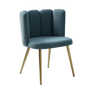 Bona Blue Side Chair with Tufted Back
