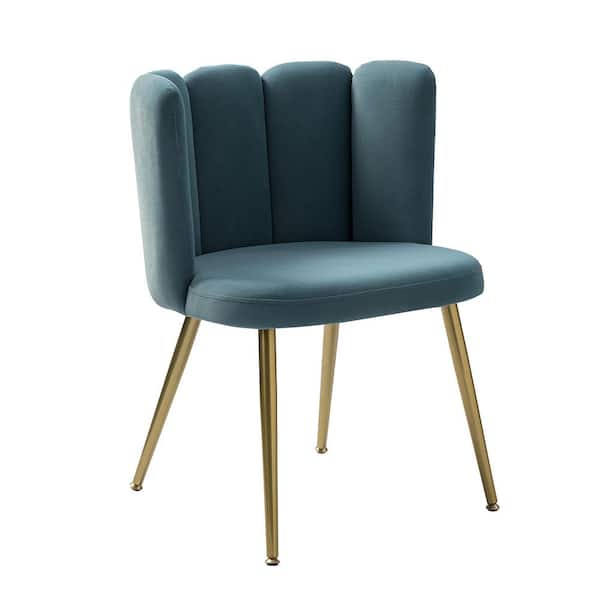 JAYDEN CREATION Bona Blue Side Chair with Tufted Back
