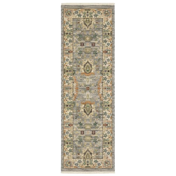Lavista Gray/Multi-Colored 2 ft. x 6 ft. Traditional Oriental Persian Wool/Nylon Blend Indoor Runner Area Rug
