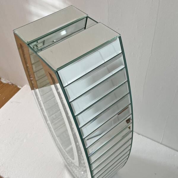 24.01 in. Cylinder Silver Transparent Tempered Glass Diamond