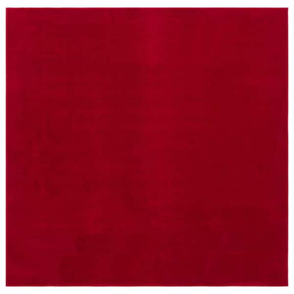 SAFAVIEH Loft Red 6 ft. x 6 ft. Machine Washable Modern Solid Square Area Rug