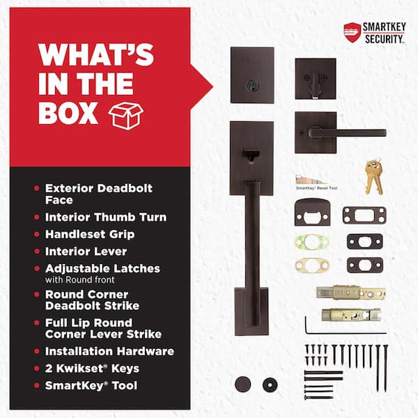 Kwikset San Clemente Low Profile Venetian Bronze Single Cylinder Entry Door Handleset w/ Halifax Door Lever ft SmartKey Security Kwikset San Clemente Low Profile Venetian Bronze Single Cylinder Entry Door Handleset w/ Halifax Door Lever ft SmartKey Security