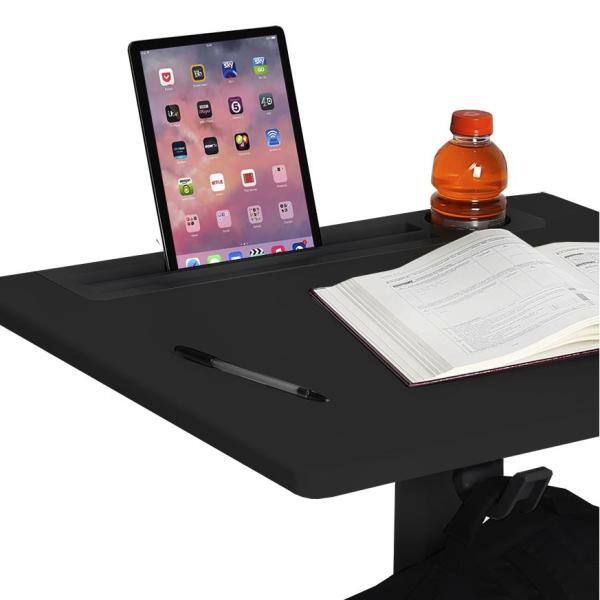 Seville Classics airLIFT 24.4 in. Rectangular Black Gas-Spring Sit-Stand  Mobile Laptop Computer Cart Desk with Adjustable Height OFF65946B - The  Home Depot