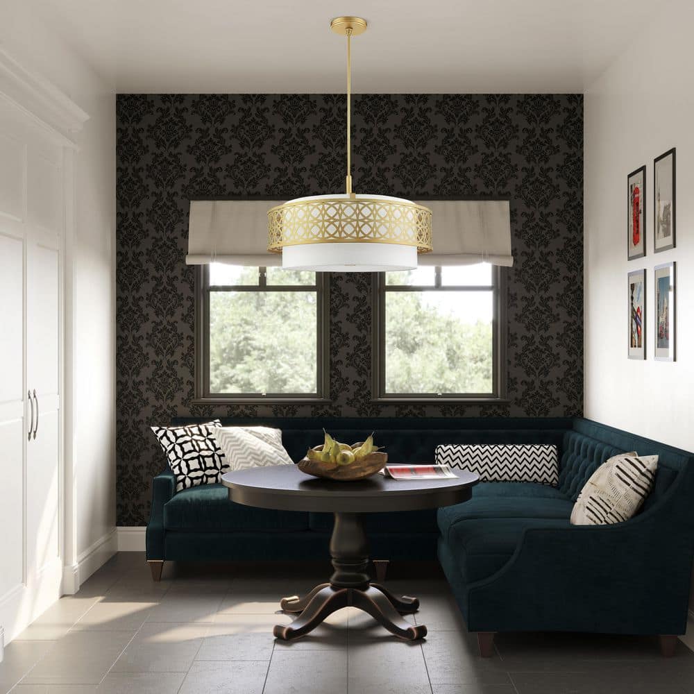 Calinda Soft Gold 5-Light Drum Pendant Chandelier