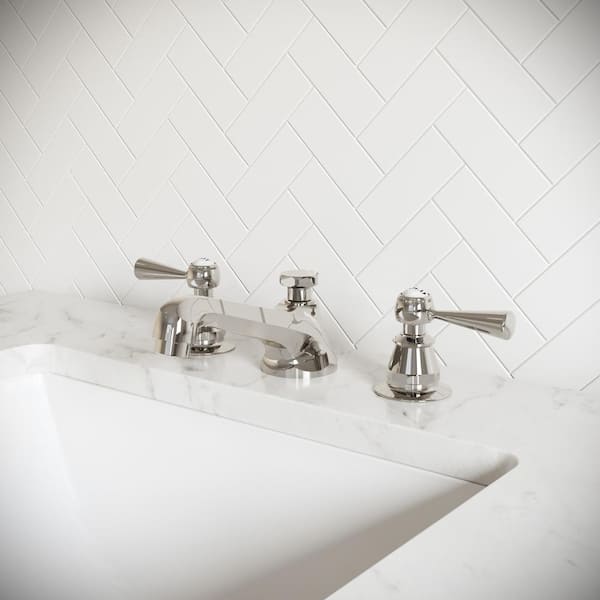 8 in. Widespread 2-Handle Century Classic Bathroom Faucet in Polished Nickel PVD with Pop-Up Drain