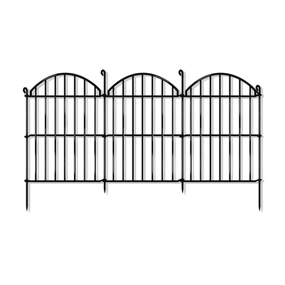 13 in. L x 17 in. H 32-Panels Rustproof Metal Decorative Garden Fence, Anim