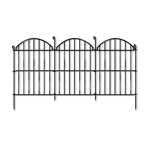 Unbranded 13 in. L x 17 in. H 32-Panels Rustproof Metal Decorative Garden Fence, Animal Barrier Arched Edging Ground Stake Border