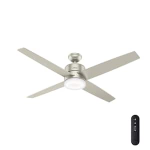 Advocate 60 in. Integrated LED Indoor Matte Nickel Smart Ceiling Fan with Light and Remote Control
