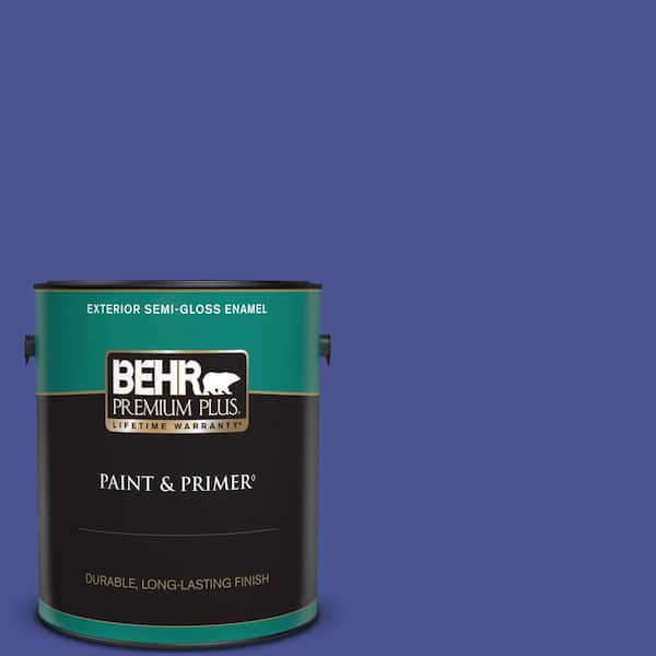 BEHR PREMIUM PLUS 1 gal. #P540-7 Canyon Iris Semi-Gloss Enamel Exterior Paint & Primer