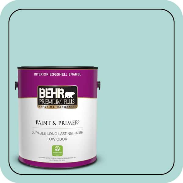 BEHR PREMIUM PLUS 1 gal. #M450-3 Wave Top Eggshell Enamel Low Odor Interior Paint & Primer
