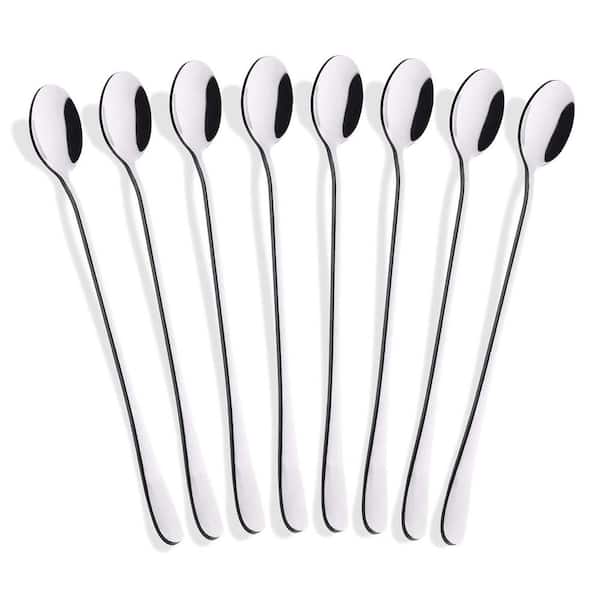 9-Inch Long Handle Iced Tea Spoon Stainless Steel 18/8 Flatware Single Pieces for Desserts and Drinks