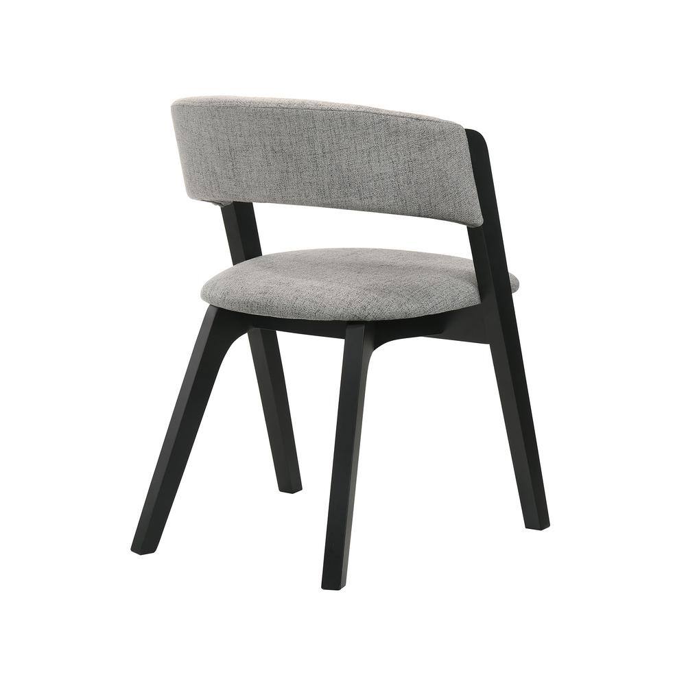 Laredo Walnut Veneer Dining Table with 4 Gray Fabric Chairs