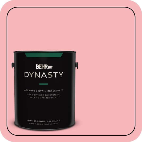 BEHR DYNASTY 1 gal. #130A-3 Ballerina Pink Semi-Gloss Enamel Interior Stain-Blocking Paint & Primer