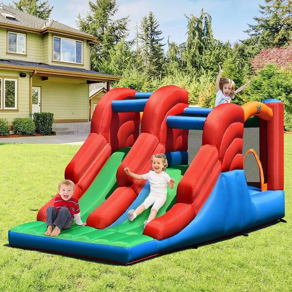 Costway Inflatable Bounce House Kids Bouncy Jumping Castle with Dual Slides  and 480-Watt Blower NP10370US - The Home Depot