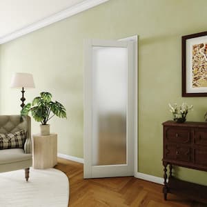 30 in. x 80 in. 1-Lite Frosted Glass, Interior Door Panels MDF White Single Pantry Door Slab Prefinished.