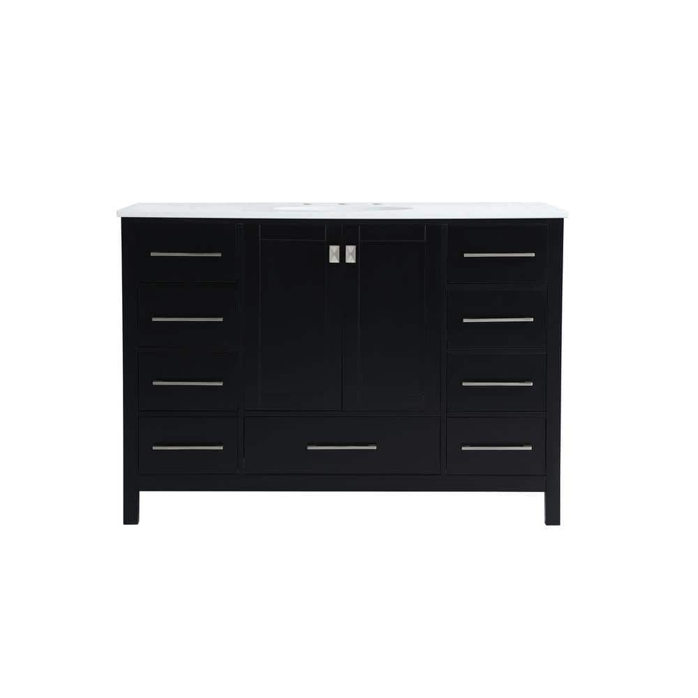 Simply Living 48 in. W x 22 in. D x 34 in. H Bath Vanity in Black with Cala