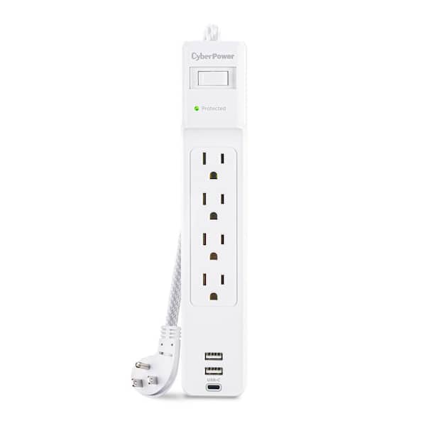 CyberPower 5 ft. 2 USB-A, 1 USB-C 1500J 4-Outlet Surge Protector