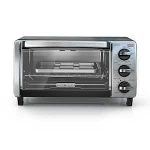 1150 W 4-Slice Stainless Steel Convection Toaster Oven with Built-In Timer