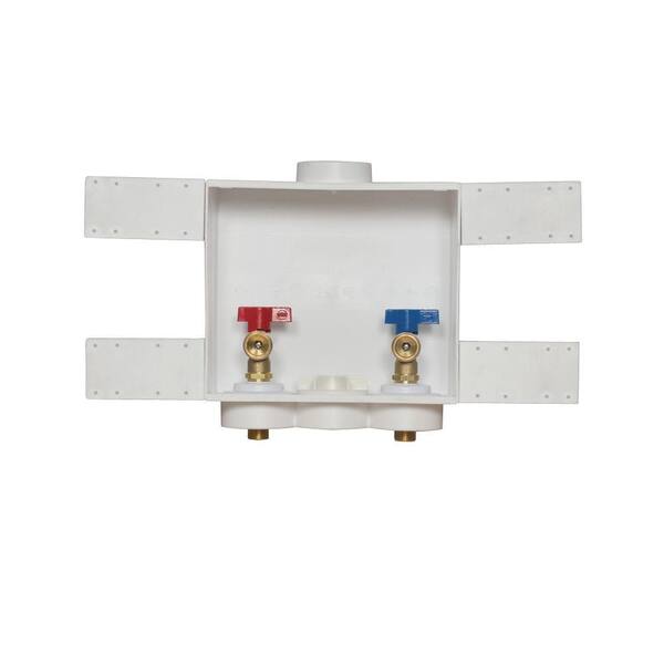 Oatey Quadtro 2 in. Copper Sweat Connection Washing Machine Outlet Box with 1/4 Turn Brass Screw-On Ball Valves