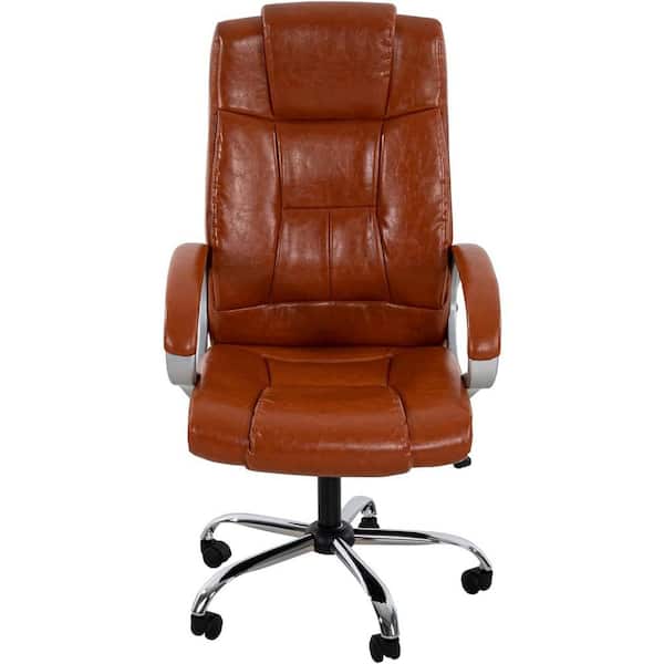 Naomi Home Halle Executive Office Chair High Back Desk Chair with Armrests Lumbar Support, Adjustable Height/Tilt, 360-Degree Swivel Leather Computer