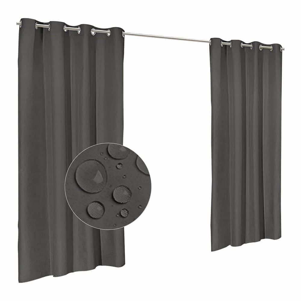 Waterproof Outdoor Curtains UV-Resistant Windproof Privacy Panels for Patio Gazebo Pergola 2-Pack Dark Grey 54x84 Inch price history on PriceWatchPro