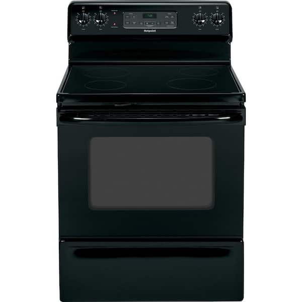 Hotpoint 5.0 cu. ft. Electric Range with Self-Cleaning Oven in Black