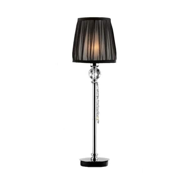 ORE International 27 in. Black and Silver Eclipse Buffet Lamp