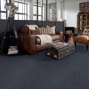 Brave Soul I - Darkest Navy - Blue 34.7 oz. Polyester Texture Installed Carpet
