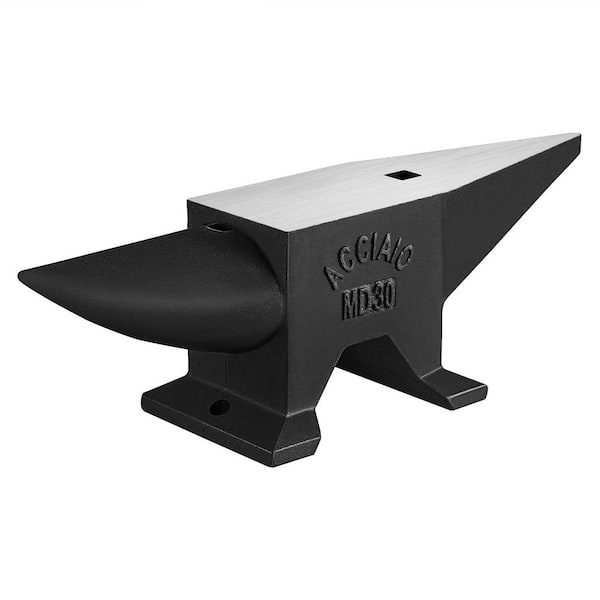Huluwat Black 66 lbs. Cast Steel Single Horn Anvil with Countertop and Stable Base for Horticultural Treatment, Forging Tools