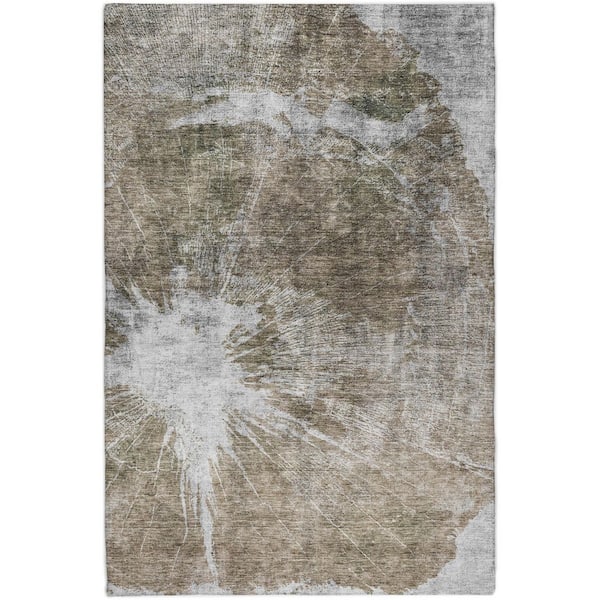Dream Shag Premium Machine Washable Abstract ADS719 Taupe 9 ft. x 12 ft. Area Rug