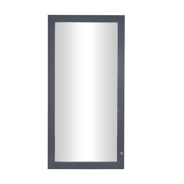 Litton Lane 65 in. x 33 in. Rectangle Framed Gray Wall Mirror