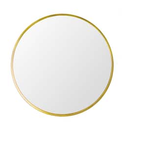 24 in. W x 24 in. H Gold Round Framed Wall Mount Anti-Fog Bathroom Vanity Mirror