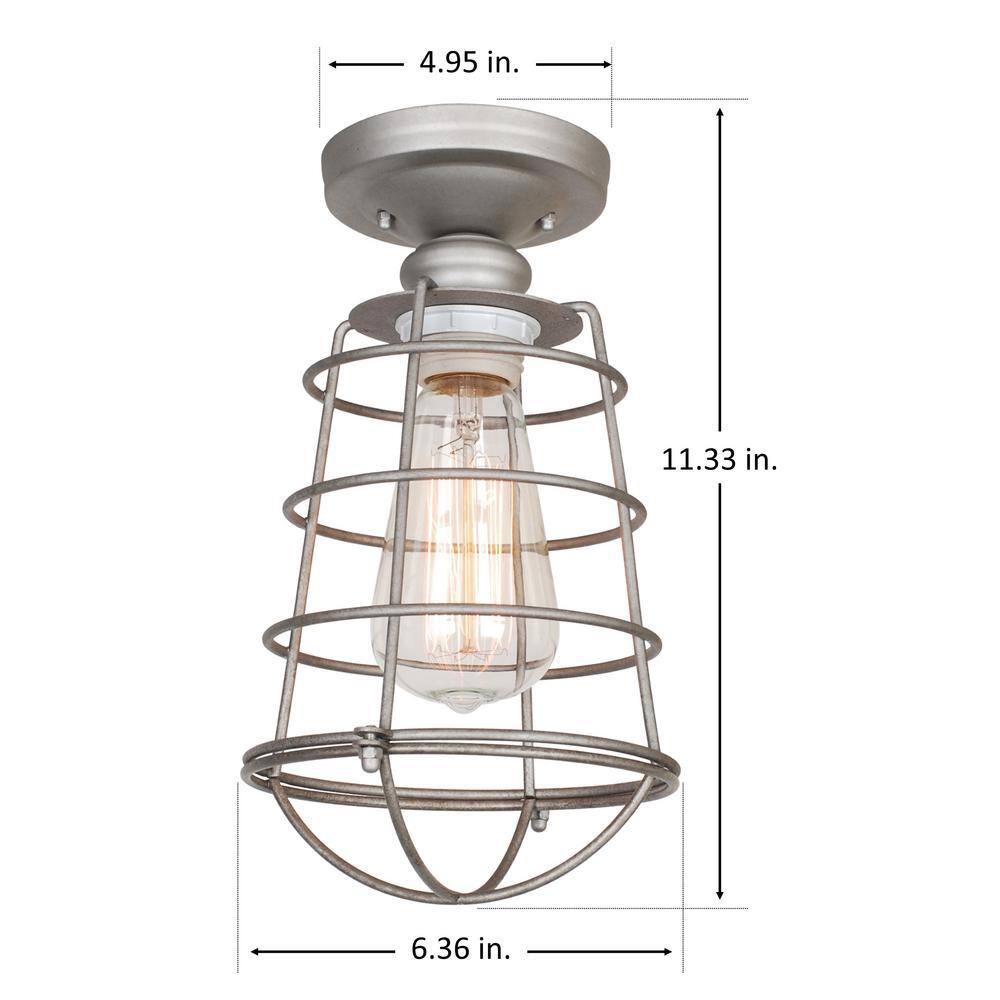 Galvanized Steel Industrial Ceiling Light with Wire Cage