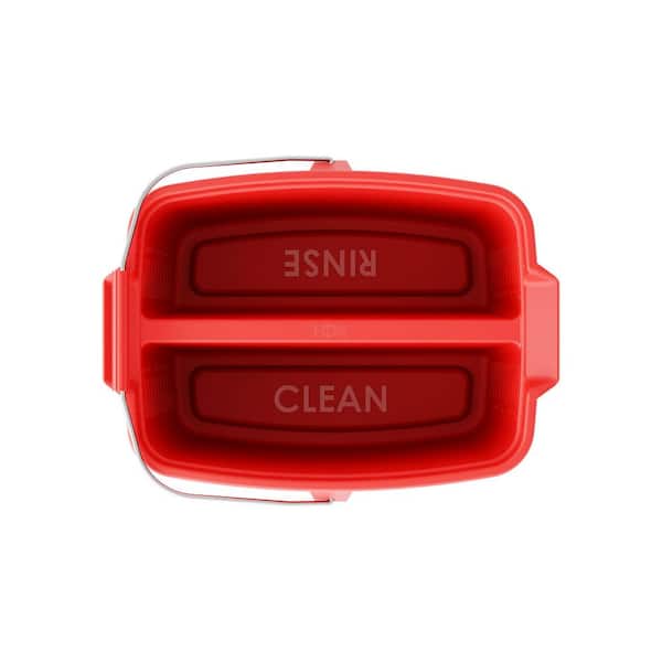 19 qt. Red Plastic Double Bucket with Metal Handle