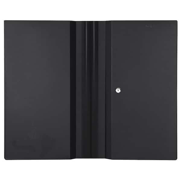 Heavy Duty (28 in. W x 22 in. H x 14 in. D) Welded 20-Gauge Steel Wall Mounted Garage Cabinet in Black