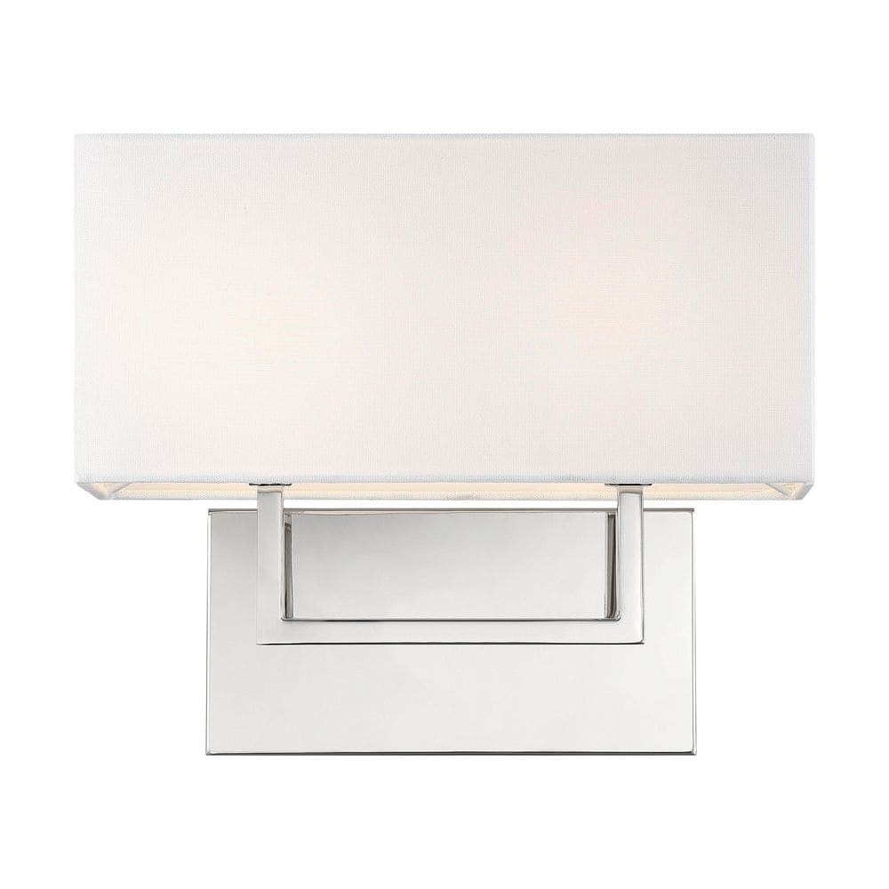 Tribeca 14 in. 2-Light Polished Nickel Vanity Light with White Linen Shade price history on PriceWatchPro