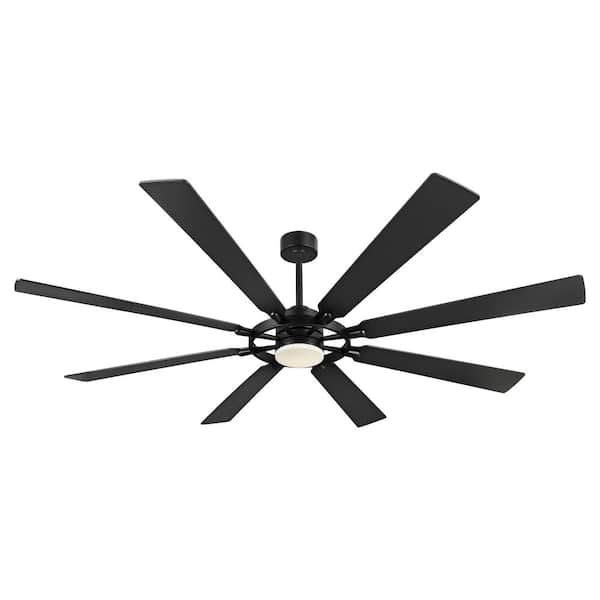 WINGBO 72 in. 8 Blades LED Indoor Black Ceiling Fan with remote