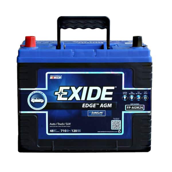 Exide Edge 12 volts Lead Acid 6-Cell 24 Group Size 710 Cold Cranking Amps (BCI) (1-Pack) Auto AGM Battery