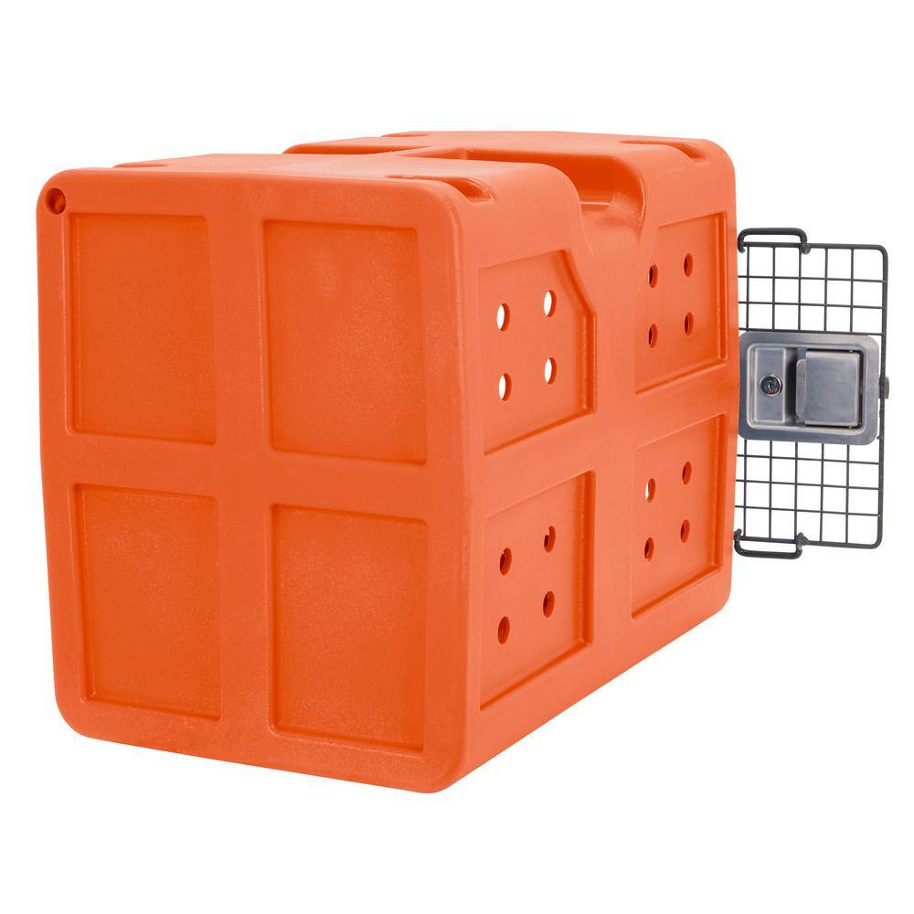 Extra Large Orange Polypropylene Dog Kennel with Framed Door