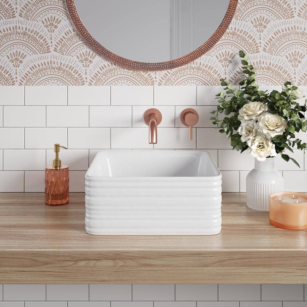 Adour 15'' White Ceramic Vessel Sink