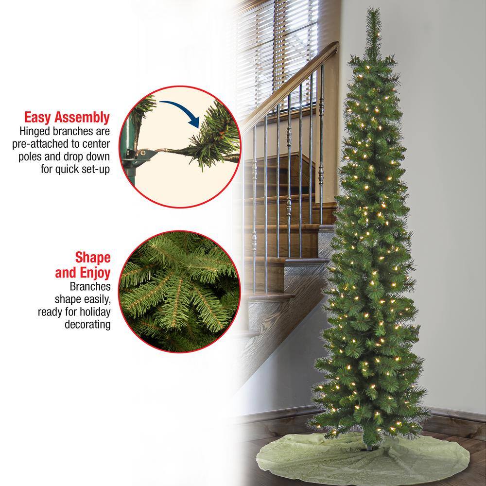 6' Slim Nooksack Fir Artificial Christmas Tree with Warm White LED Lights