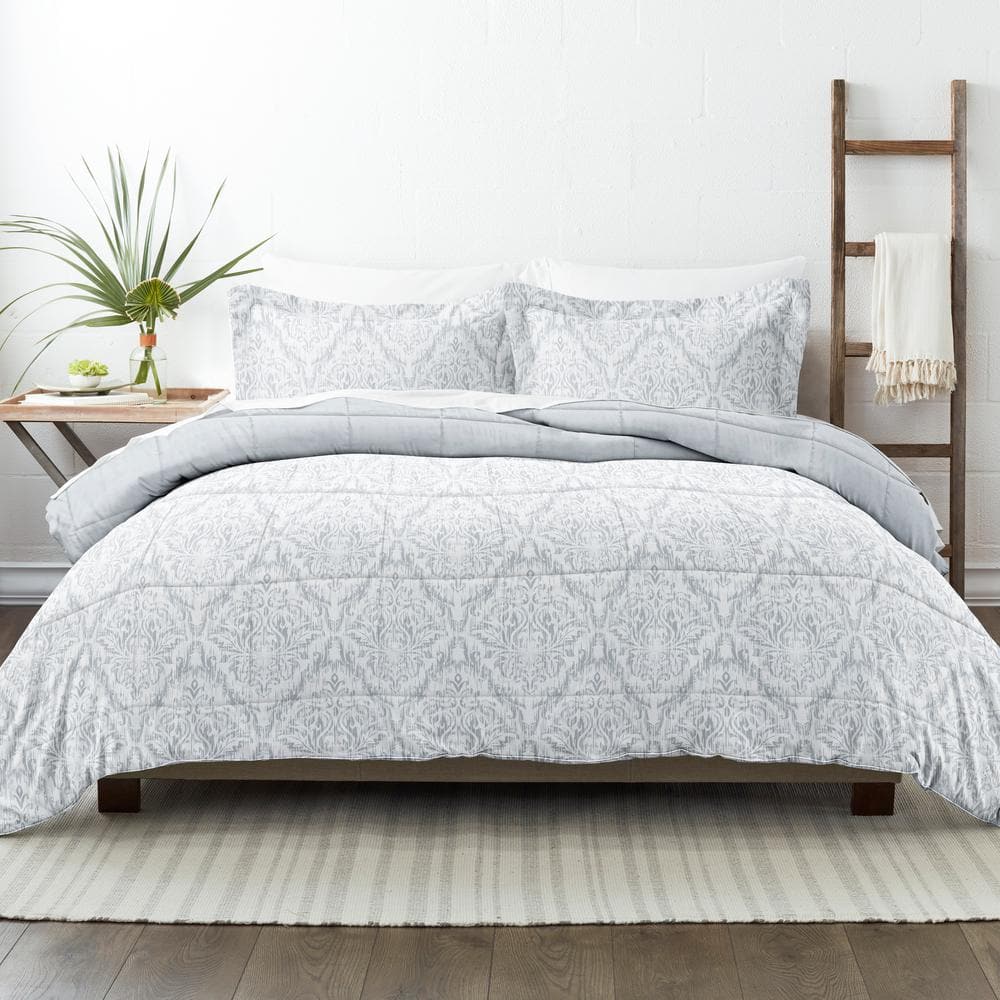 Twin Blue Reversible Down Microfiber Comforter Set
