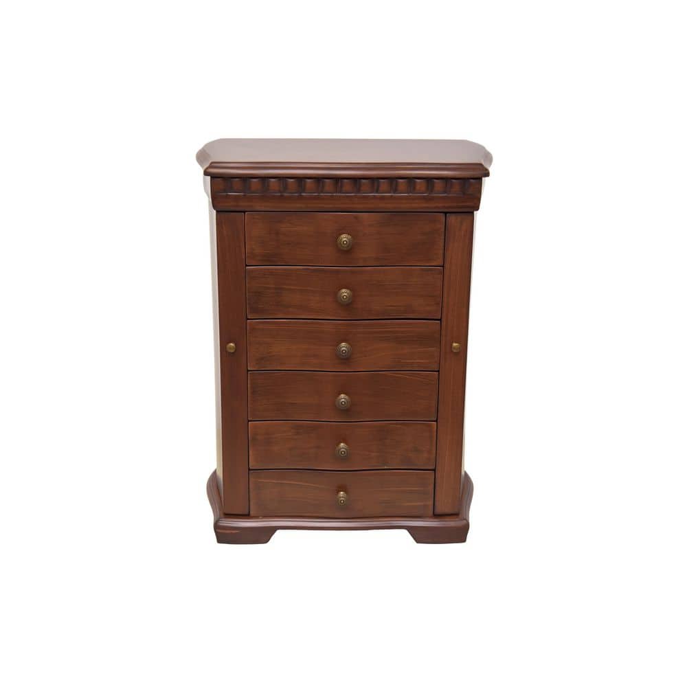 Traditional Large Jewelry Box, Brushed Brown
