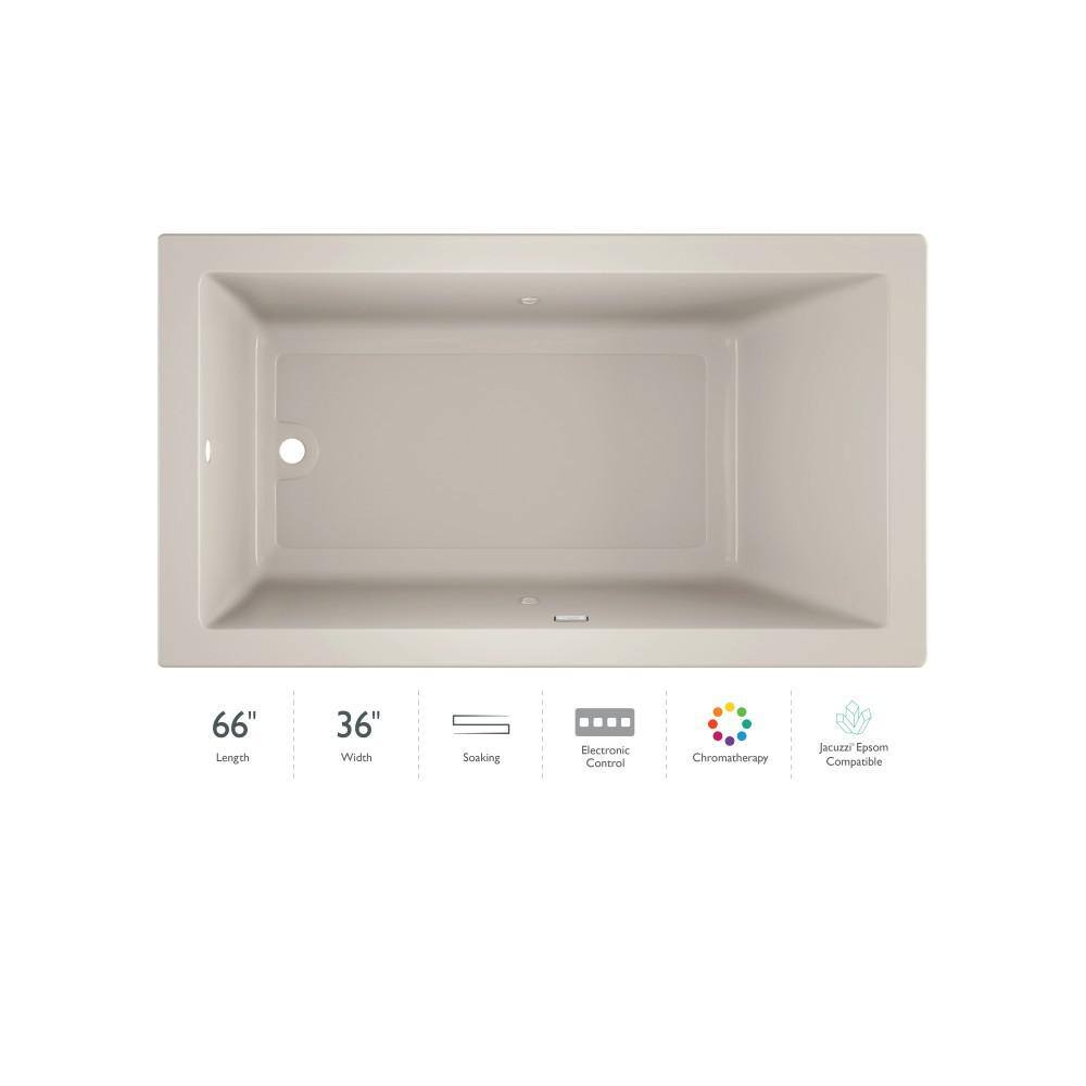 Solna 66" x 36" Oyster Acrylic Drop-In Soaking Bathtub