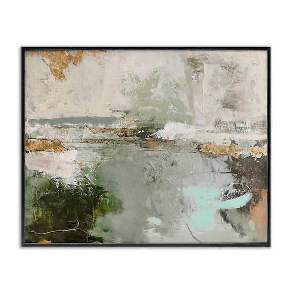 Stupell Industries Abstract Seascape Landscape by Design Fabrikken Black Framed Abstract Giclee Art Print 11 in. x 14 in.