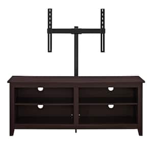 Columbus 58 in. Espresso MDF TV Stand 60 in. with Flat Panel Mount